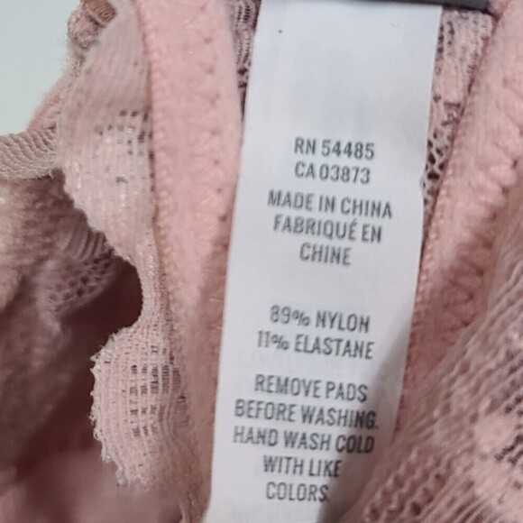 Aerie Pink Lace Back Opening Adjustable Strap Bralette S - Picture 6 of 6